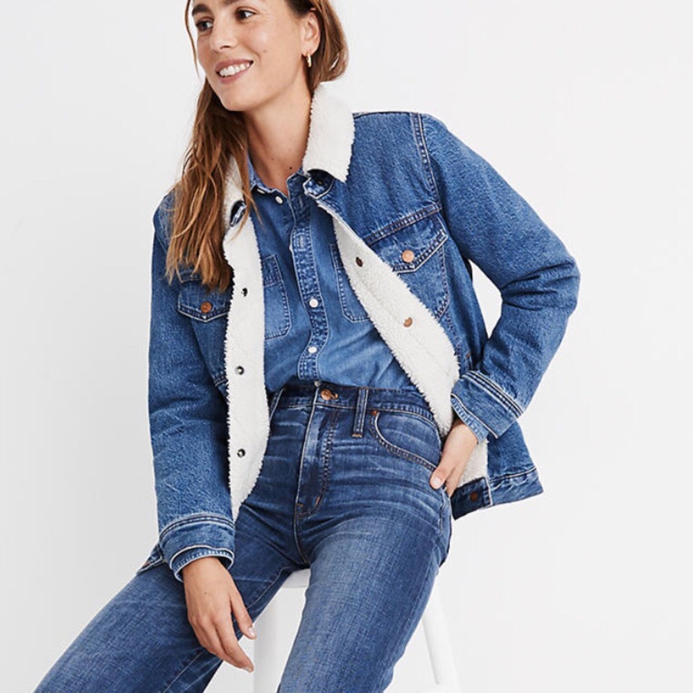 Madewell Oversized Jean Jacket Sherpa Edition XXS